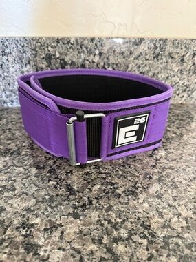 Purple Weightlifting Belt with 'E26' Logo